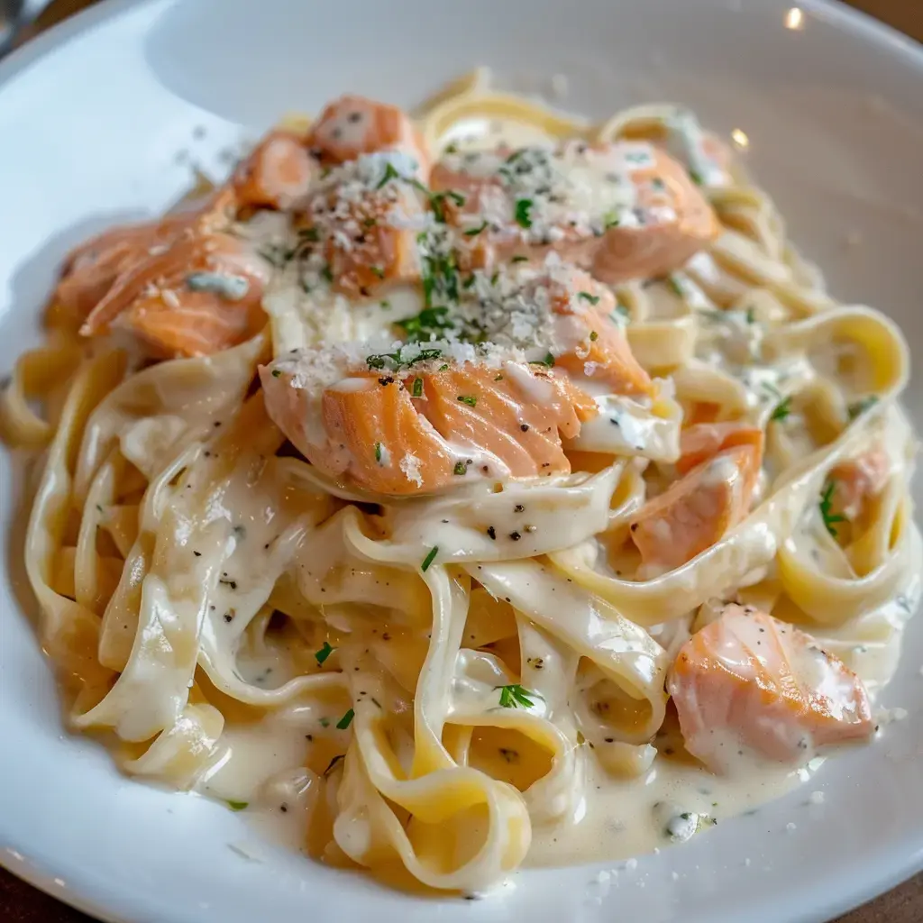 Sahnige Lachs Nudeln