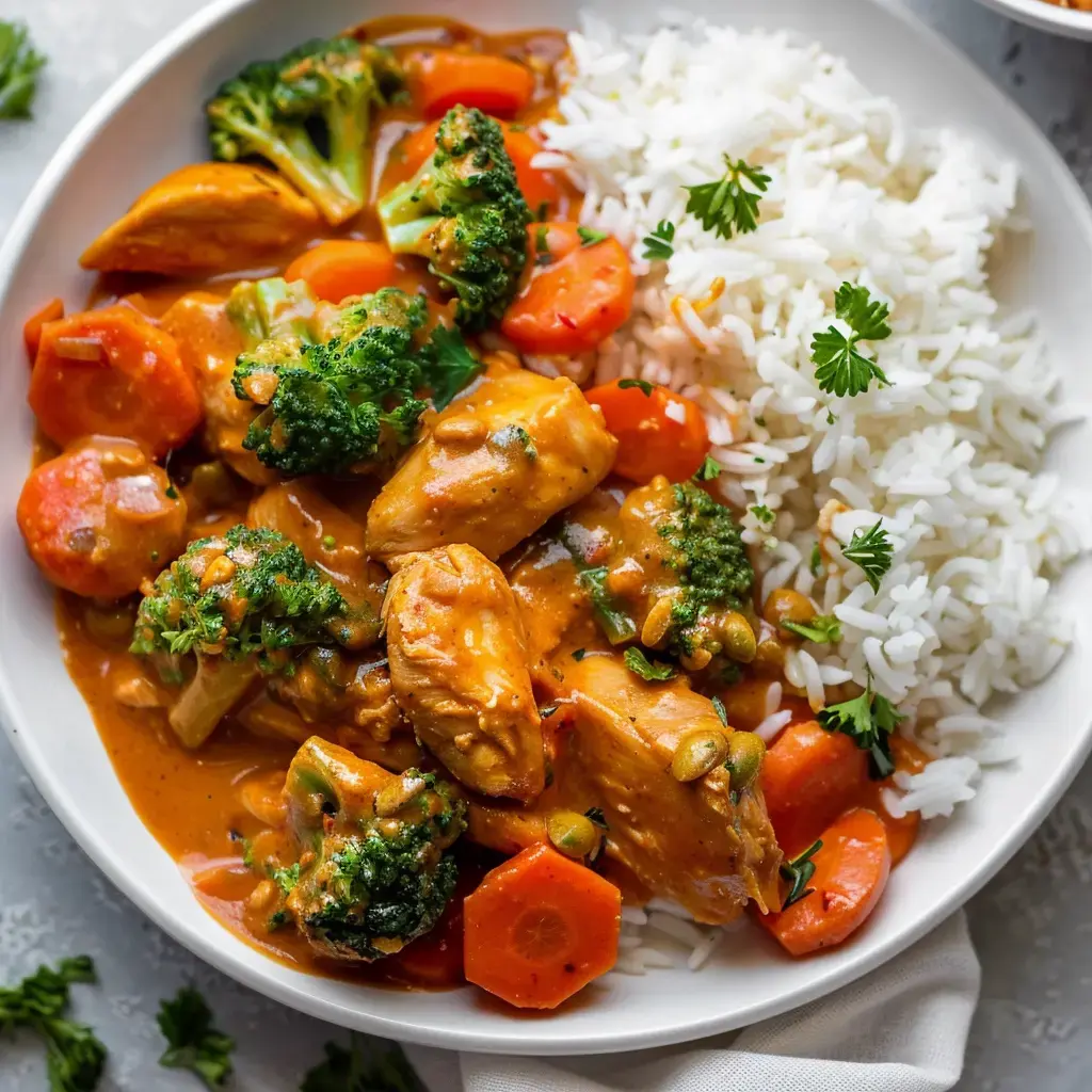 Huhn in cremiger Erdnussbutter-Soße