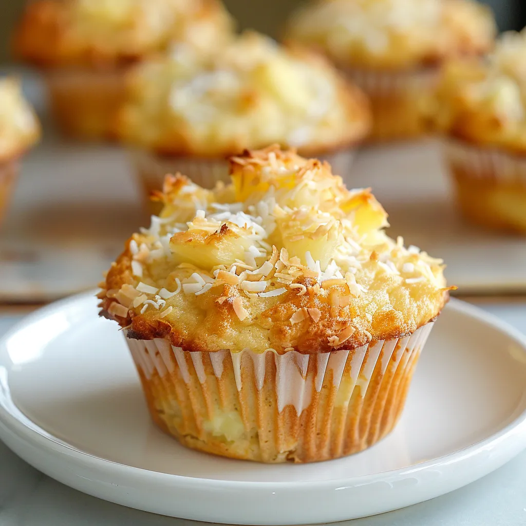 Saftige Kokos-Ananas Muffins