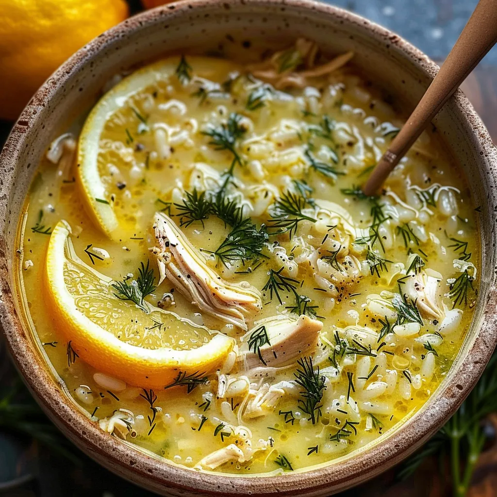 Mediterrane Hühnersuppe mit Zitrone