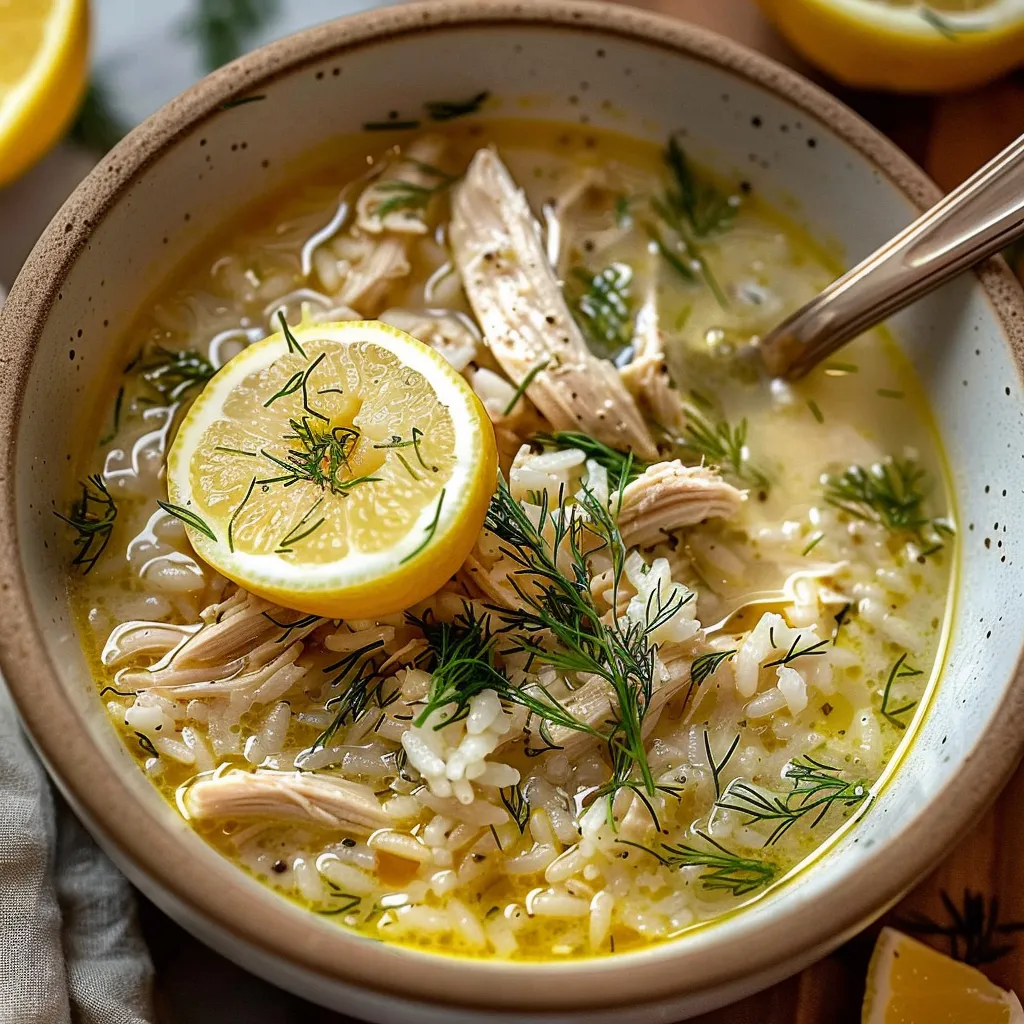 Cremige Hühnersuppe mit Zitrone