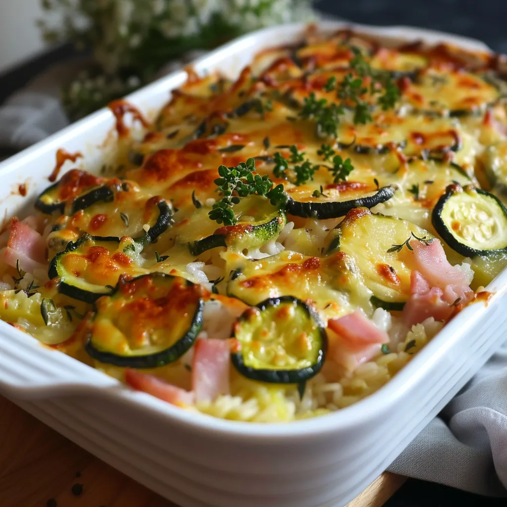 Zucchini-Schinken-Auflauf