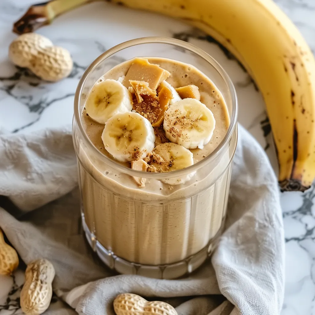 Cremiger Bananen-Erdnussbutter Smoothie