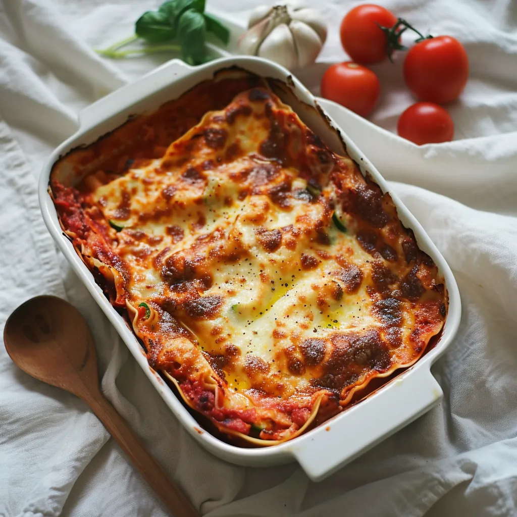 Zucchini-Ricotta-Lasagne mit Tomatensoße