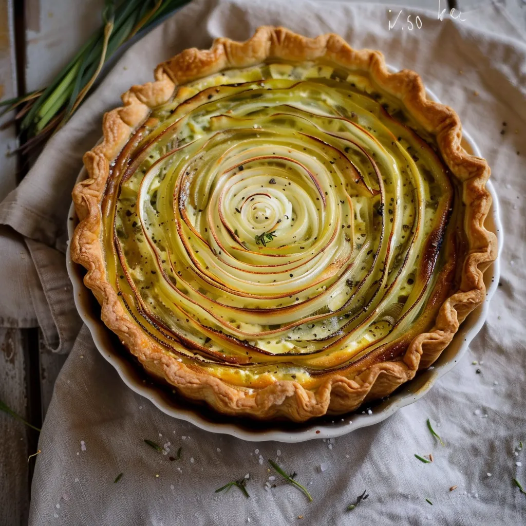 Lauchquiche mit Olivenölteig