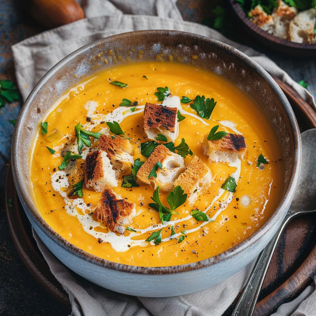 Würzige Hokkaido-Cremesuppe