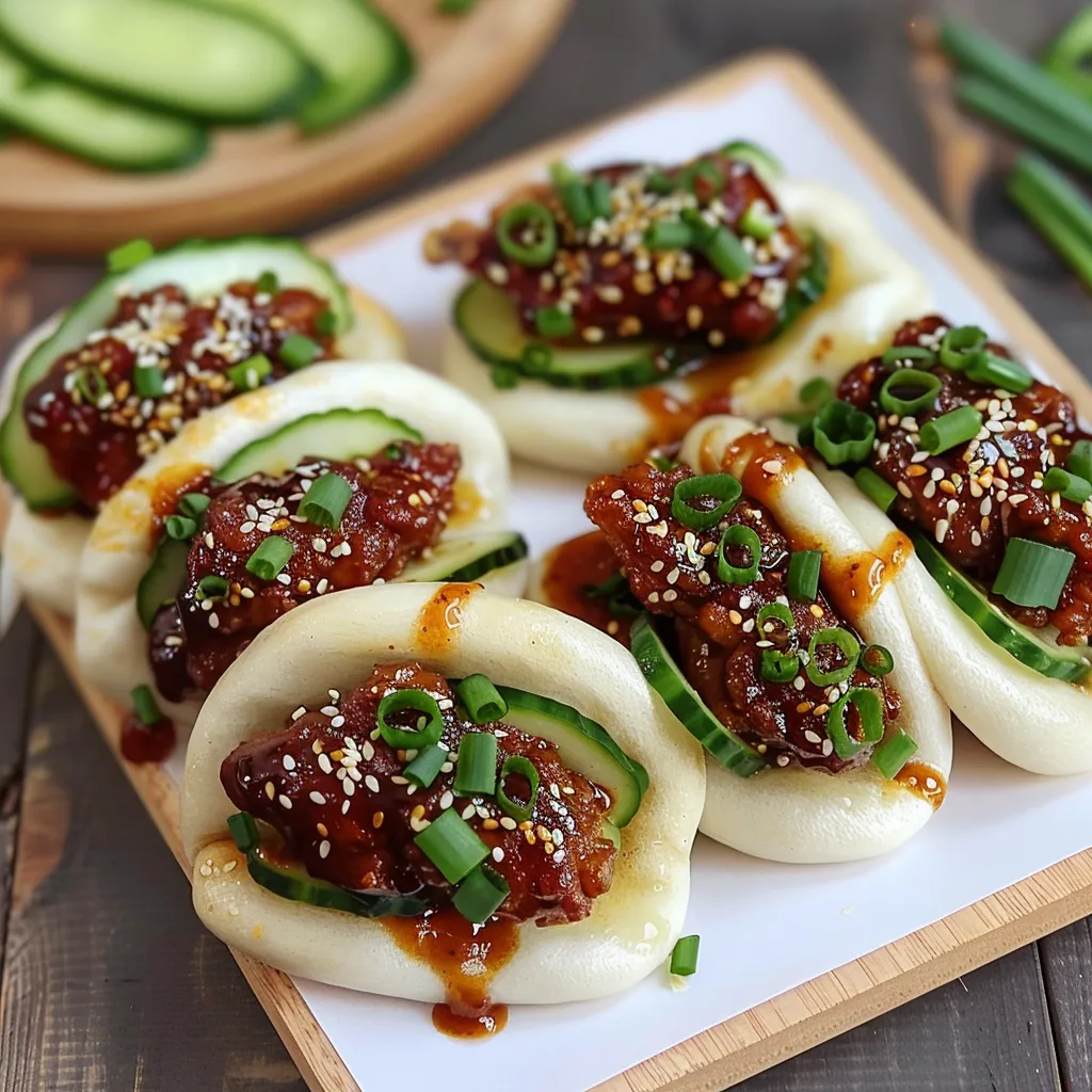 Gedämpfte Bao Brötchen mit Hähnchen