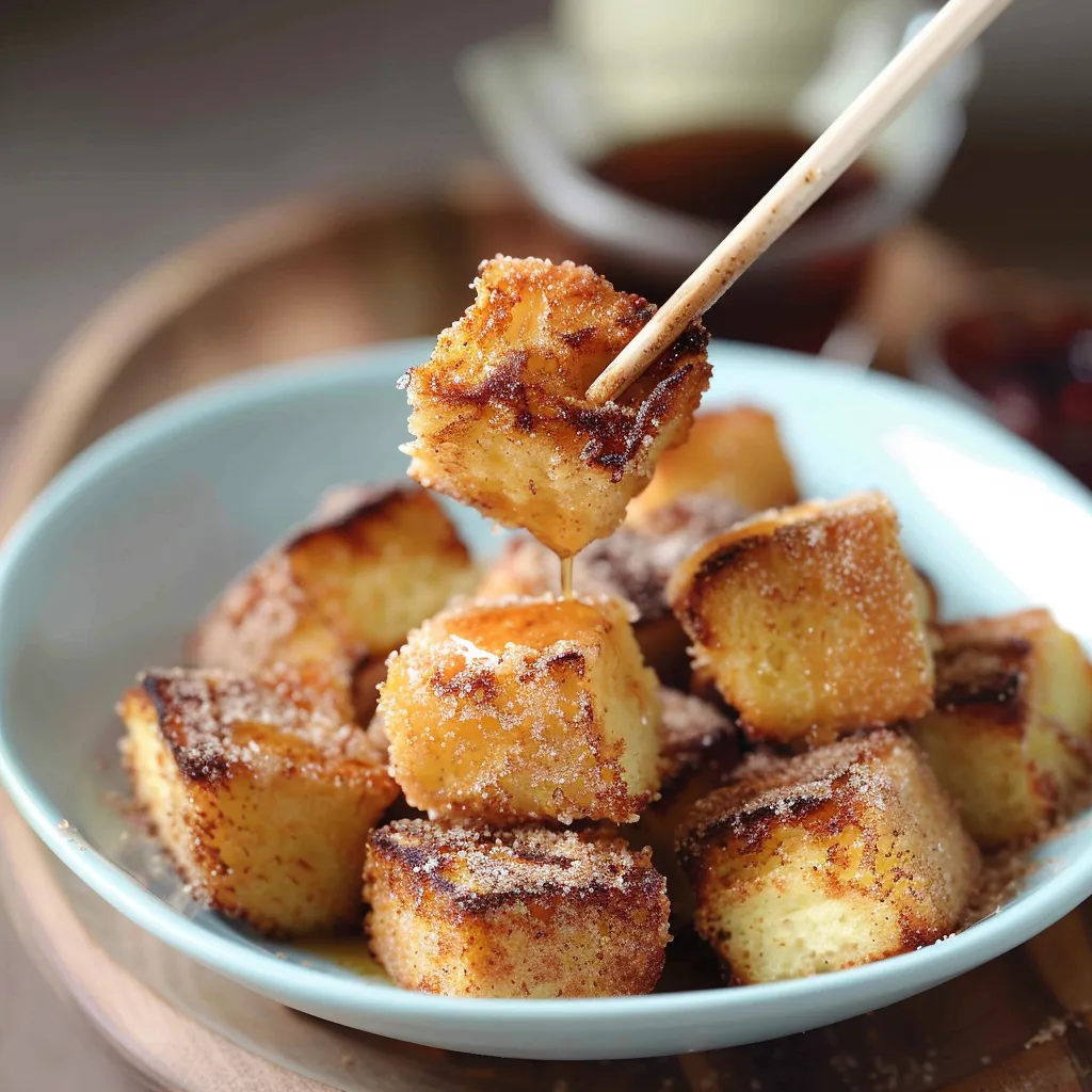 Goldbraune Briochewürfel mit Zimt