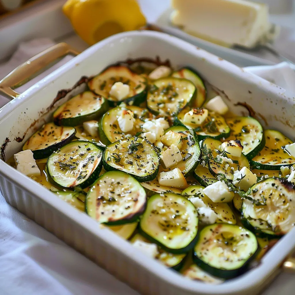 Gebackene Zucchini mit Feta | Mediterranes Ofengericht