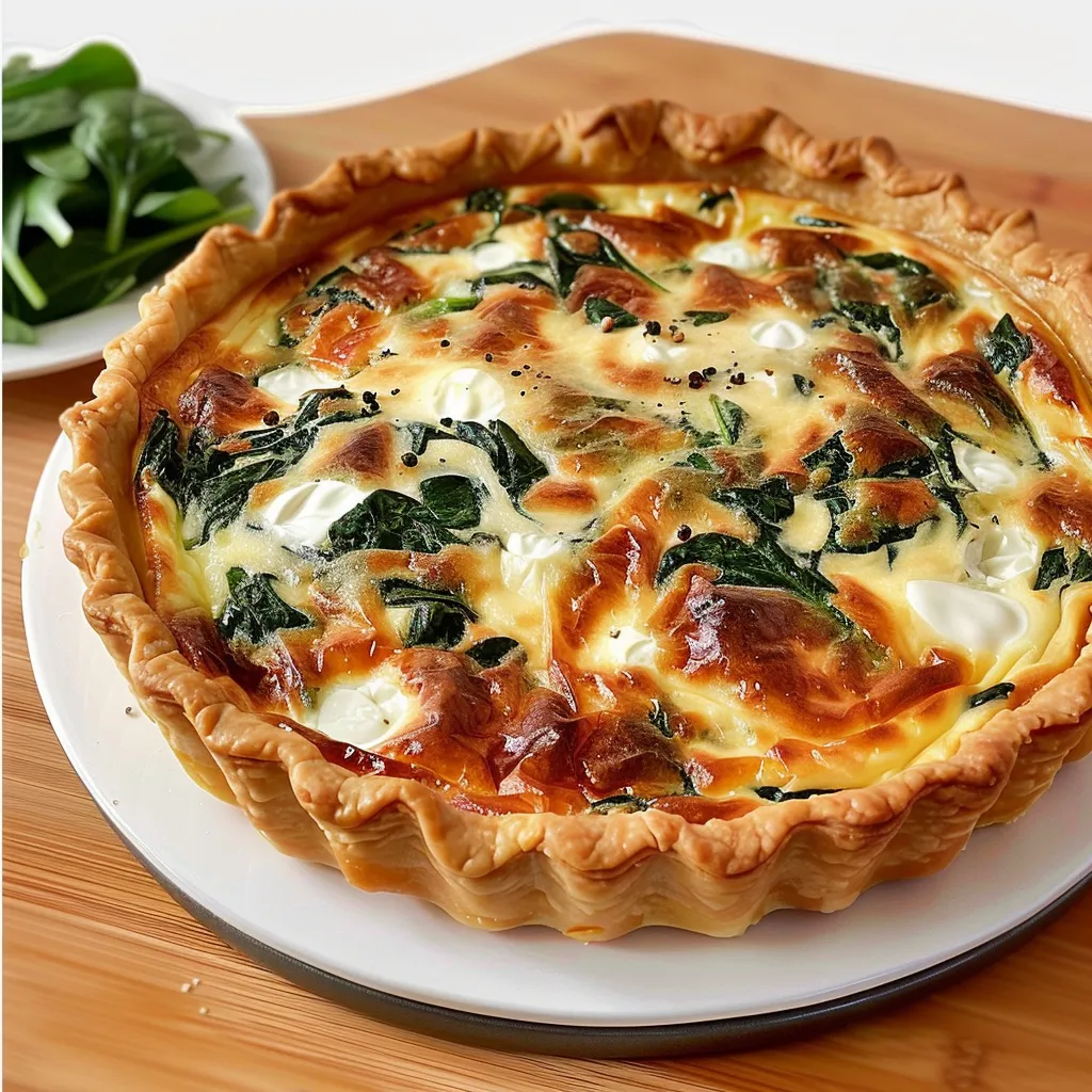 Einfach leckere Quiche mit Spinat und Boursin