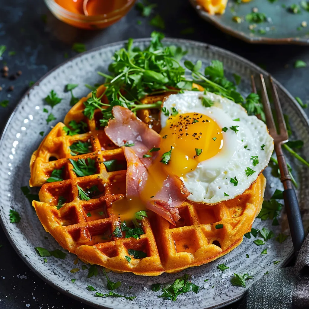 Karottenwaffeln mit Bergkäse