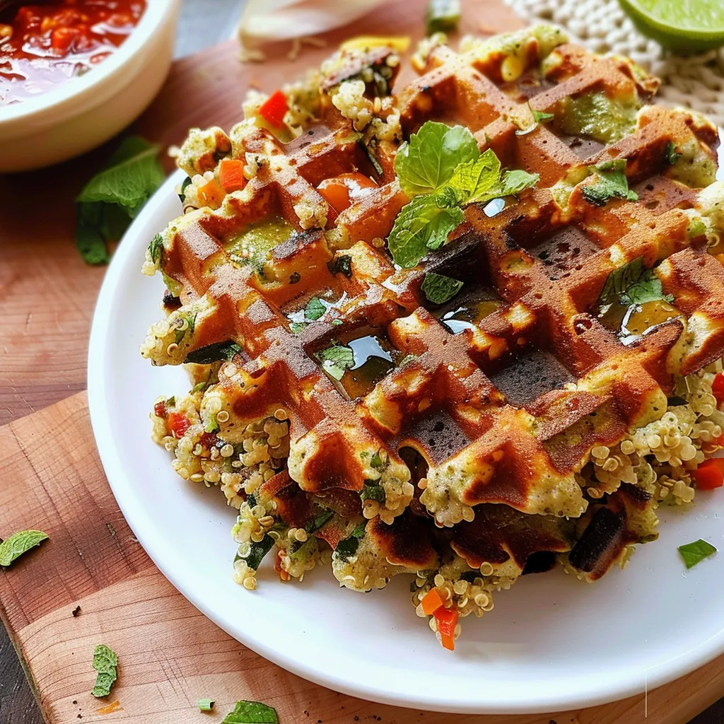 Knusprige Quinoa-Waffeln mit Gemüse