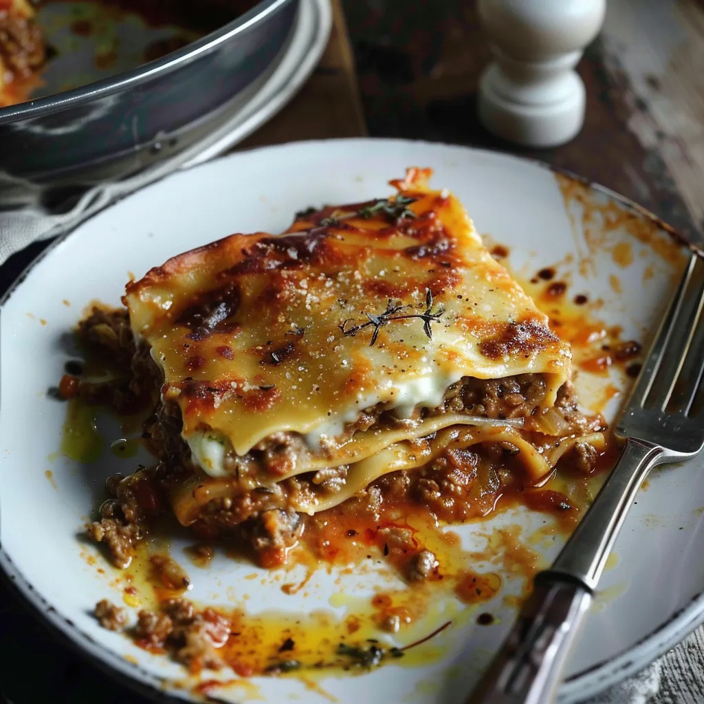 Hausgemachte deutsche Zucchini-Bratwurst-Lasagne