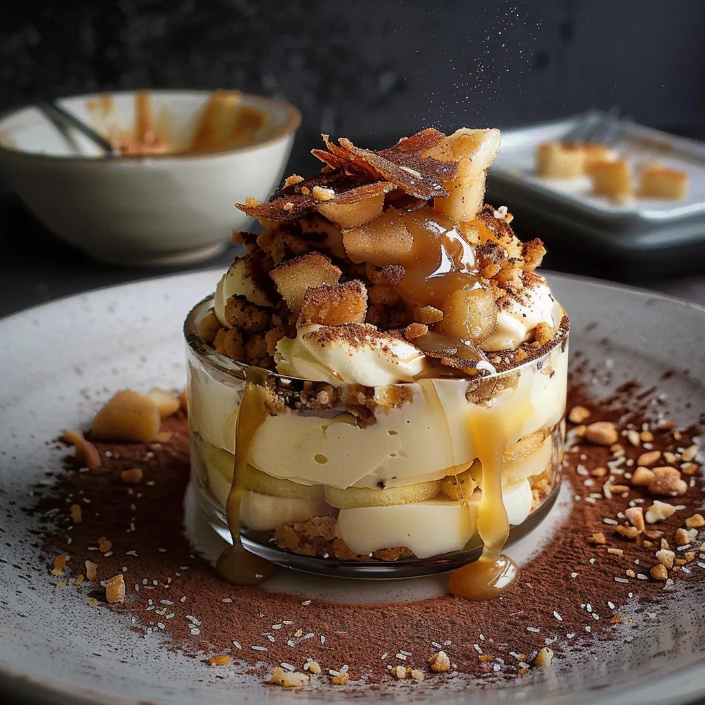 Tiramisu mit Salzkaramell und Äpfeln - Einfaches Dessert