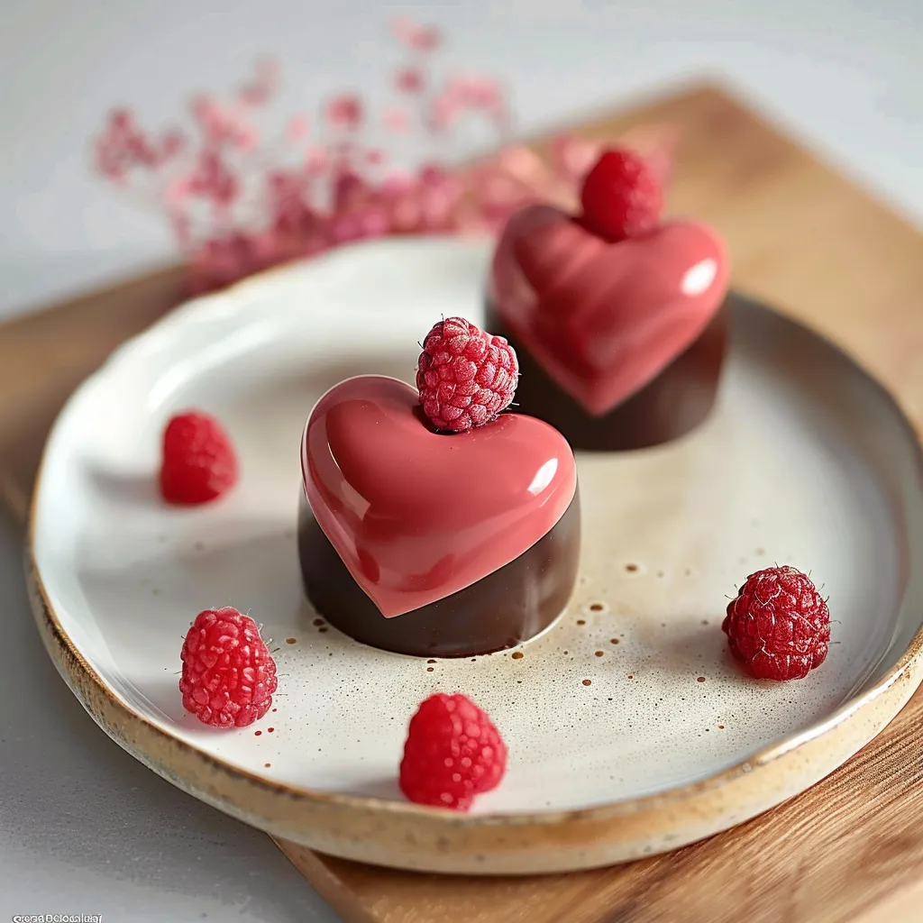 Himbeer-Schokoladen-Herzen - Edles Dessert zum Valentinstag