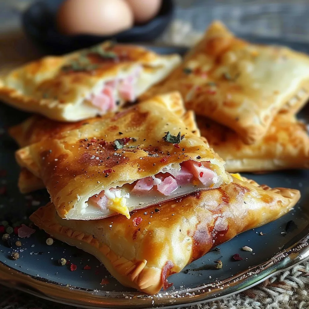 Knusprige Yufka-Taschen mit Schinken und Frischkäse