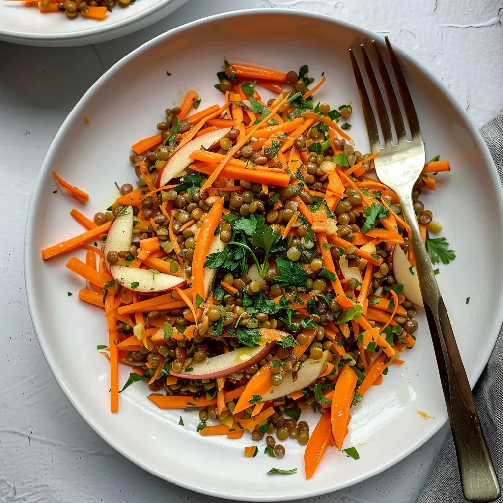 Möhren-Apfel-Linsen-Salat - Leichtes vegetarisches Rezept