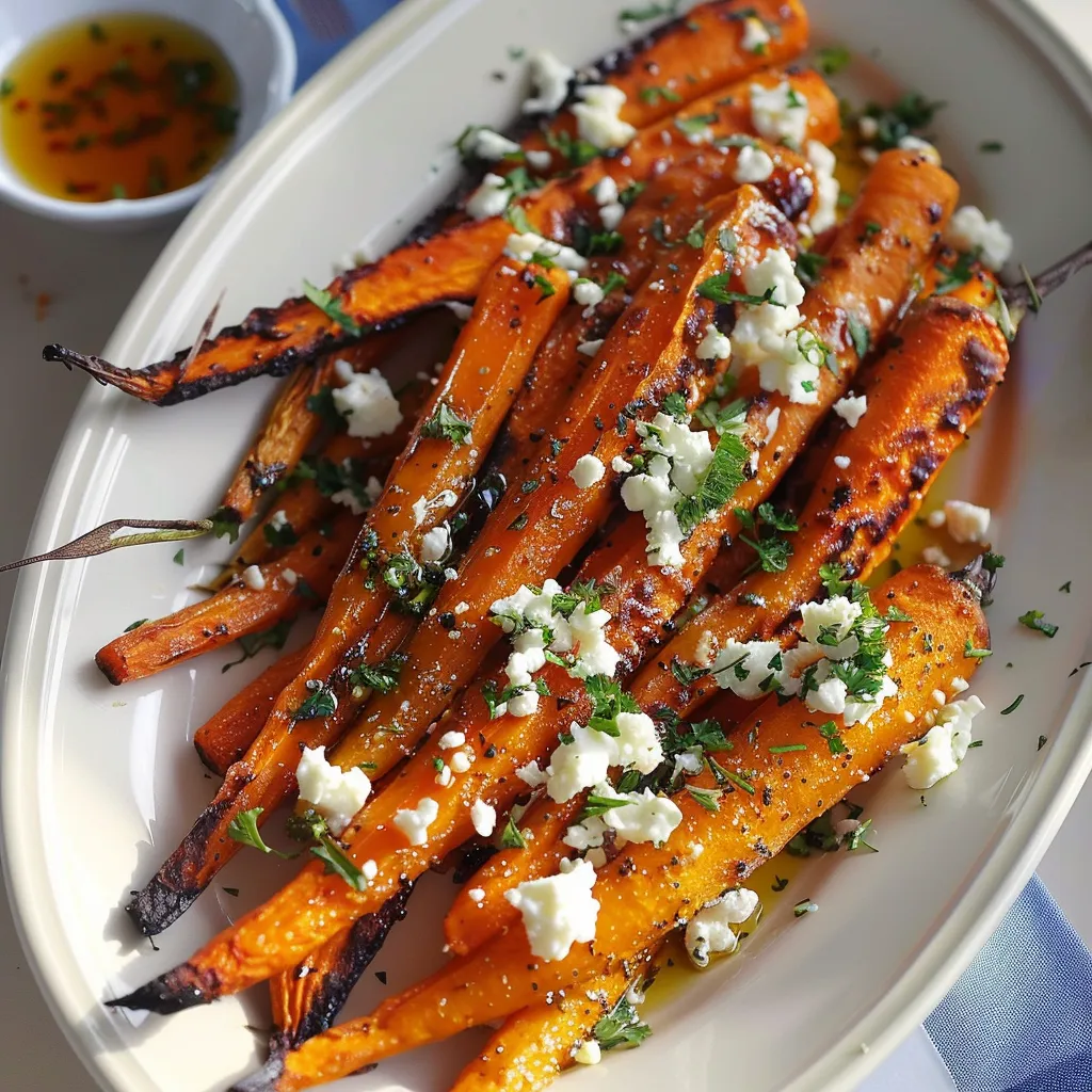 Gewürzte Ofenmöhren mit Feta - Mediterranes Rezept