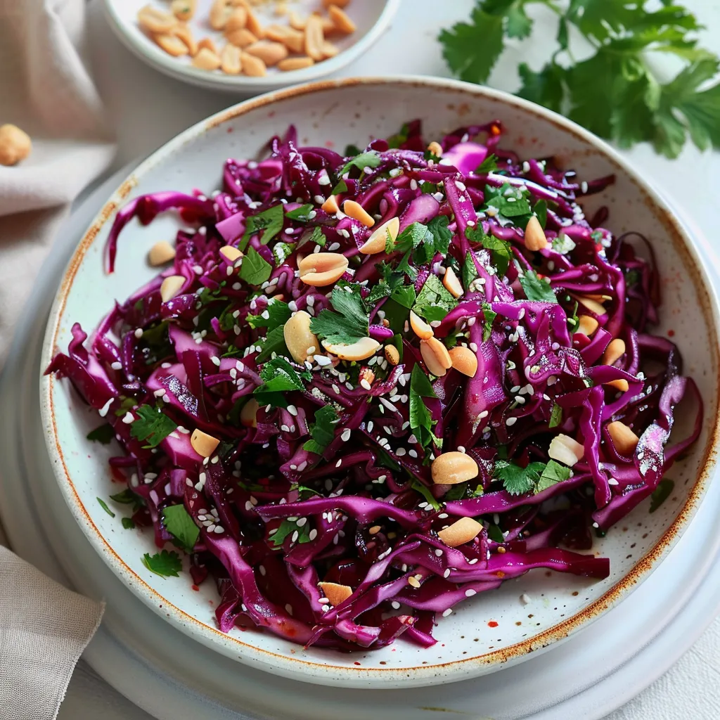 Asiatischer Rotkohl-Salat - Leichtes Rezept