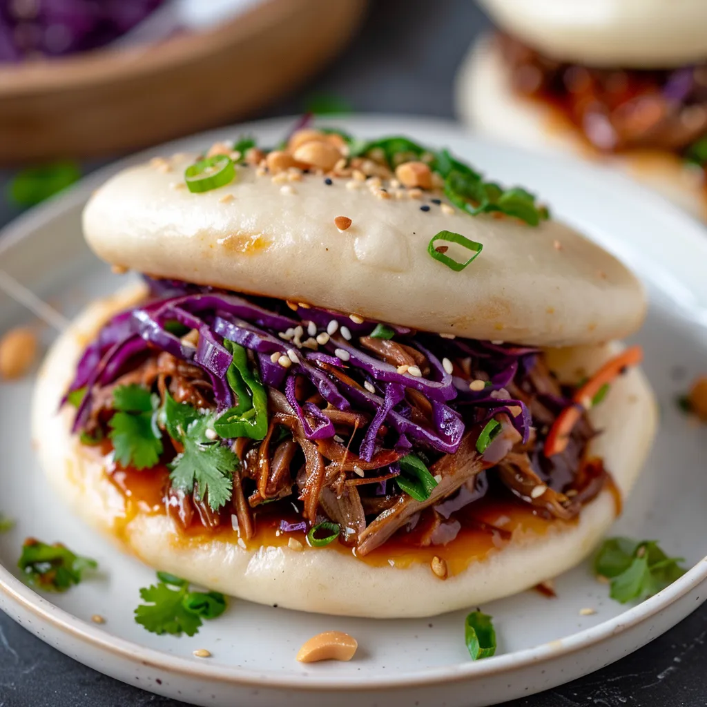 Gua Bao - Taiwanesisches Dampfbrötchen mit Pulled Pork