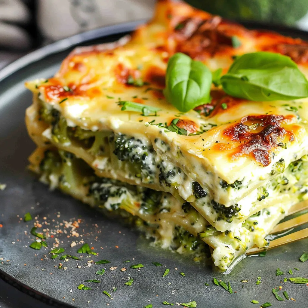 Leckere vegetarische Lasagne mit Brokkoli