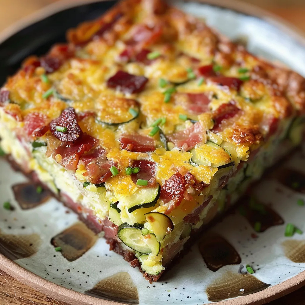 Herzhafter Zucchini-Speck-Brownie