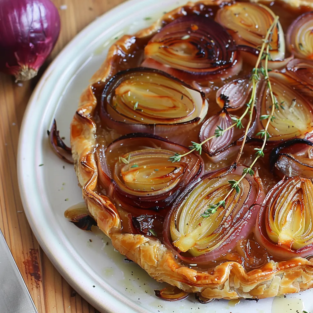 Herzhafte Tarte mit roten Zwiebeln und Fenchel