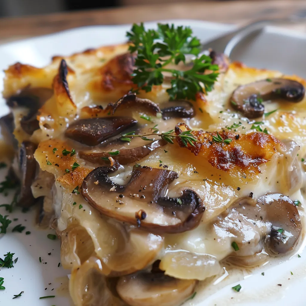 Leichter Champignon Gratin