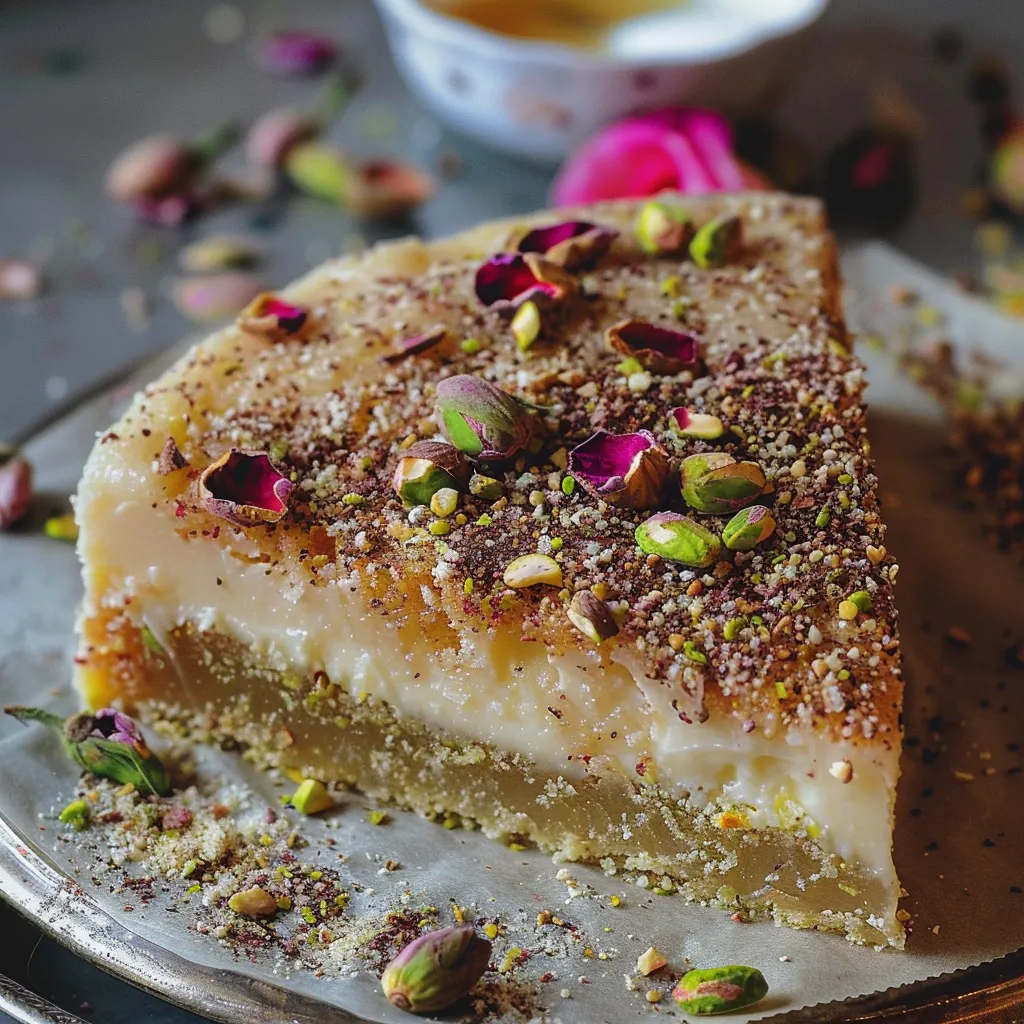 Basboussa mit Pistazien und Rose (Ottolenghi)
