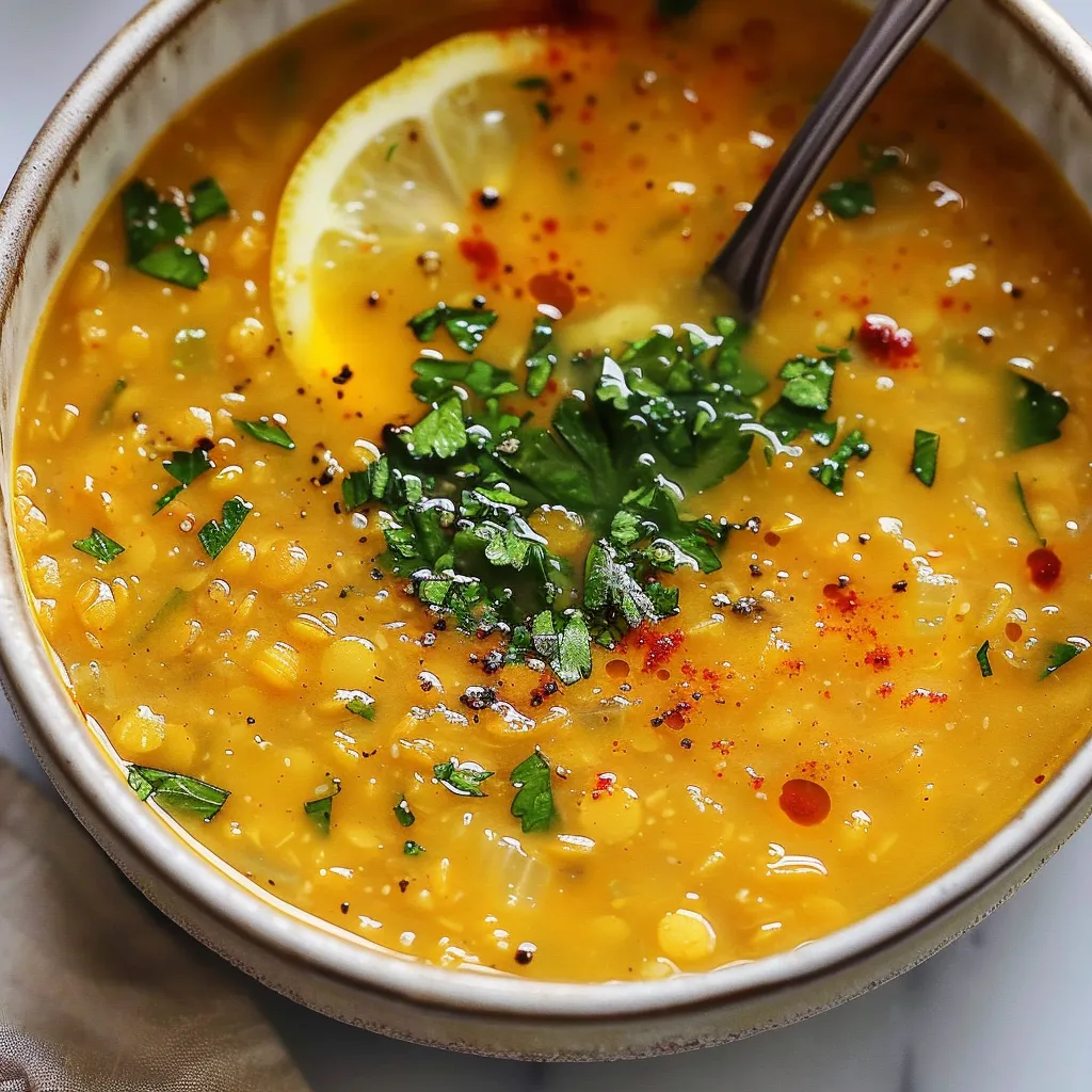 Linsensuppe mit Zitrone