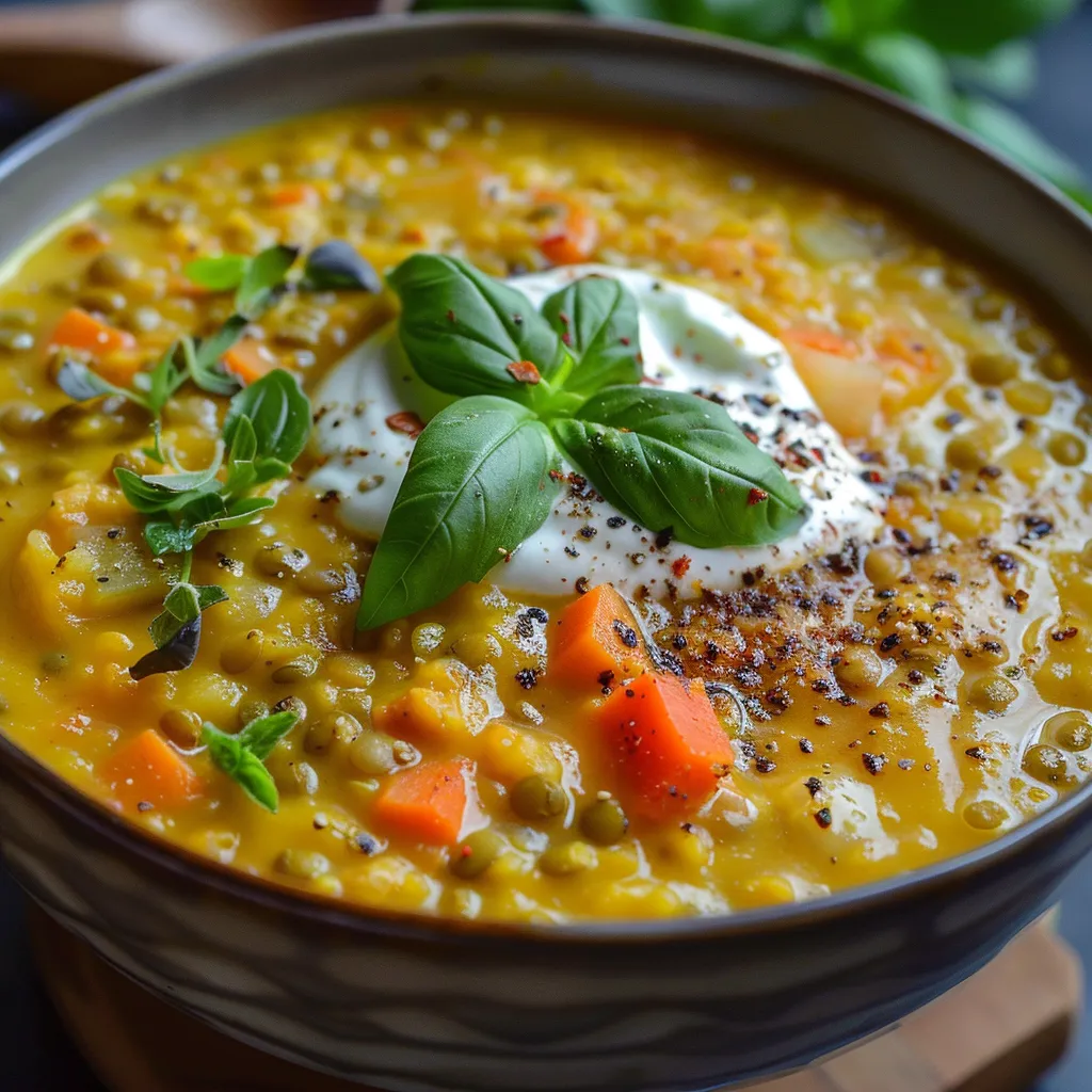 grüne linsensuppe mit karotten und lauch