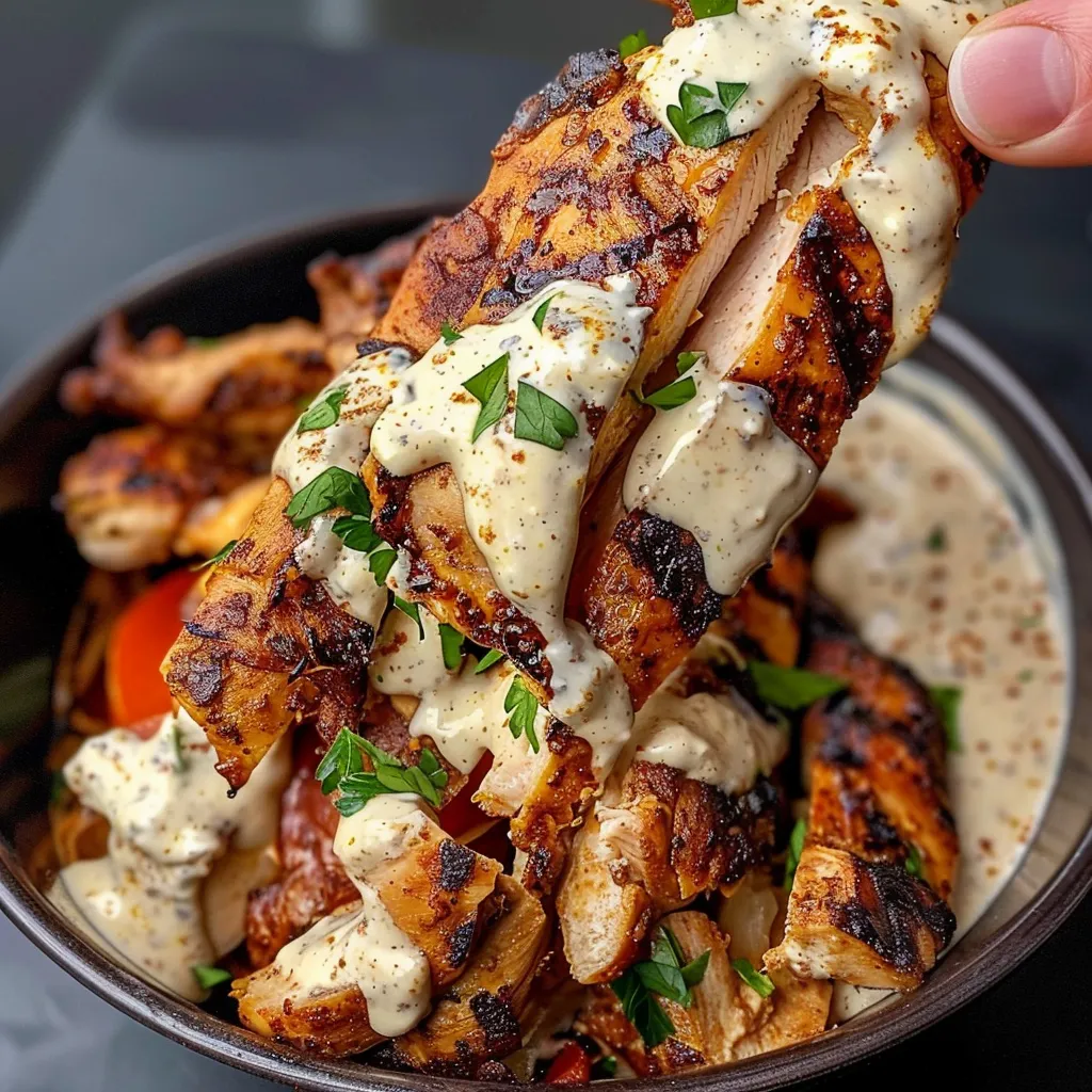 Cremiges Shawarma Hähnchen mit Knoblauchsauce