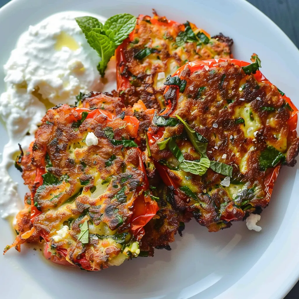 Einfache Tomate-Feta-Krapfen auf griechische Art