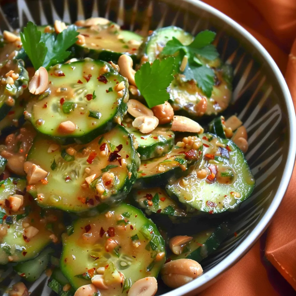 Würzige Gurkensauce mit Erdnüssen
