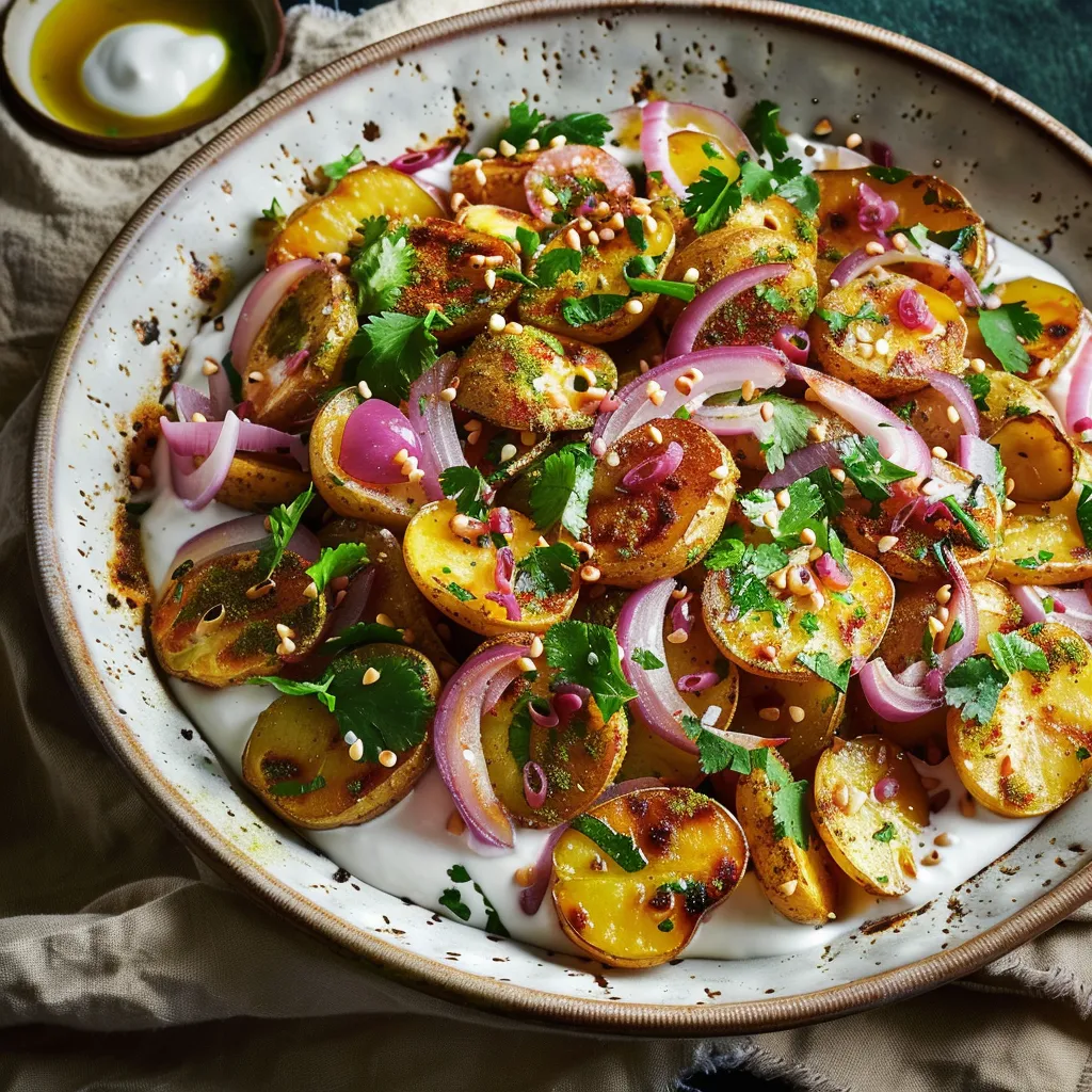 Kartoffeln mit Chaat Masala und Joghurt - Schmackhaftes Gericht