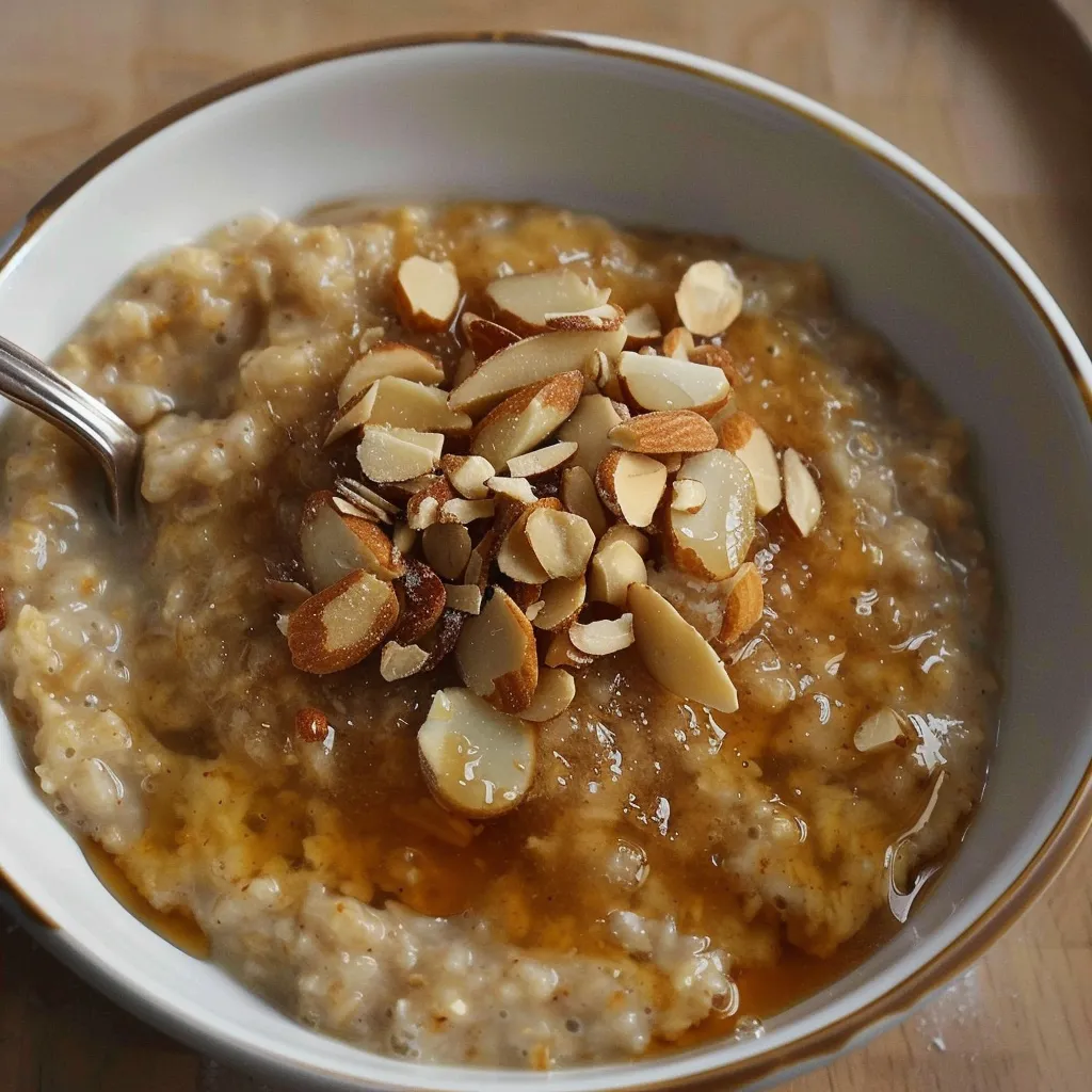 Porridge inspiriert vom Croissant mit Mandeln
