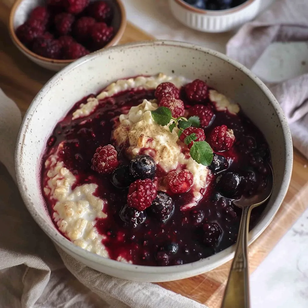 Cremiger Porridge mit Beerenkompott