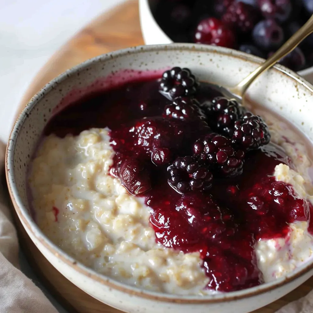 Feiner Haferbrei: Eiercreme mit Beerensoße