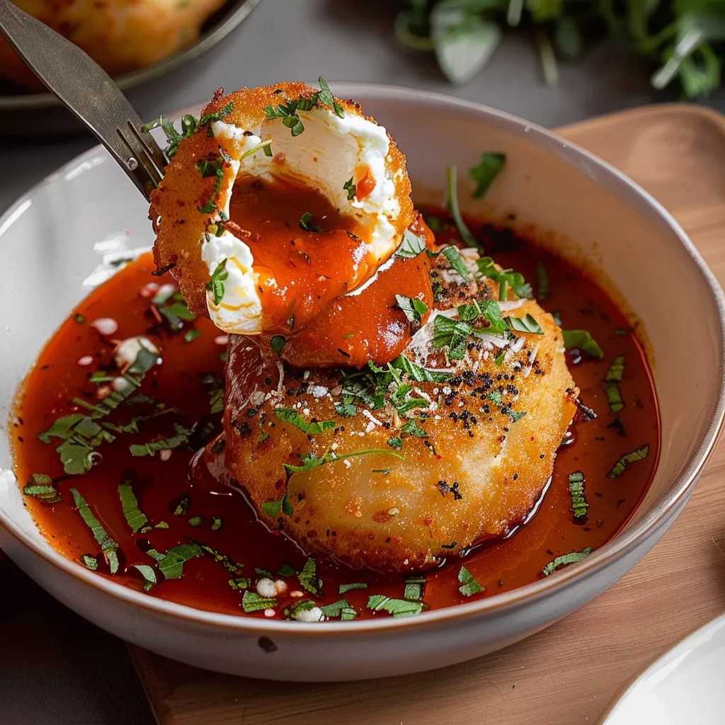 Knusprige Burrata mit würziger Vodka-Sauce