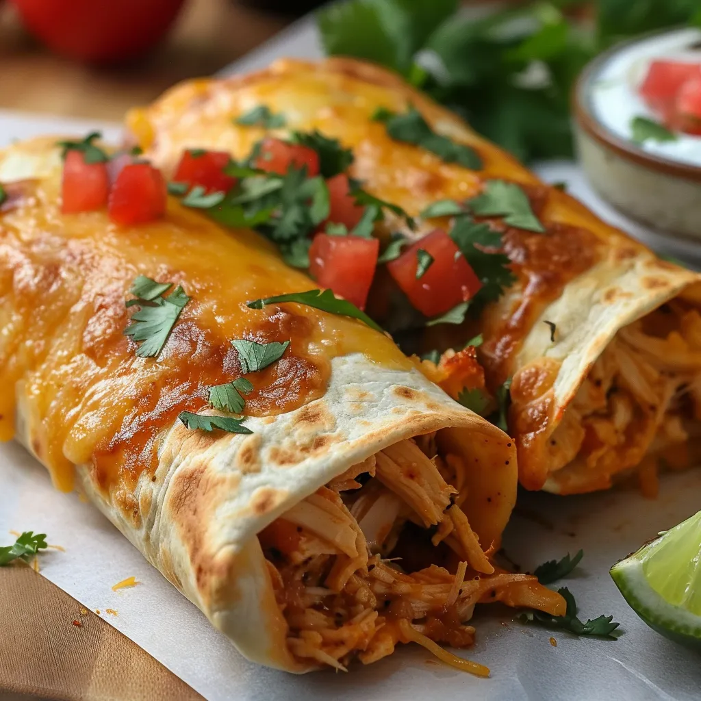 Einfaches und schnelles Hähnchen-Chimichangas