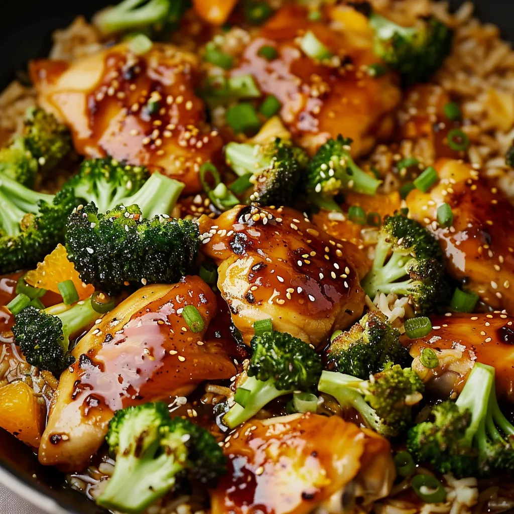 Einfaches Orangen-Poulet mit Brokkoli