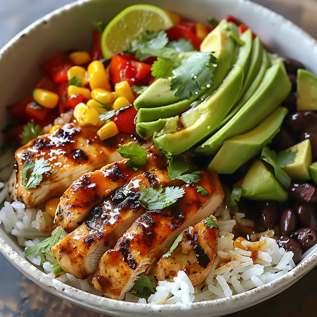 Rezept für Hühnchen-Reis-Bowls mit Honig und Chipotle