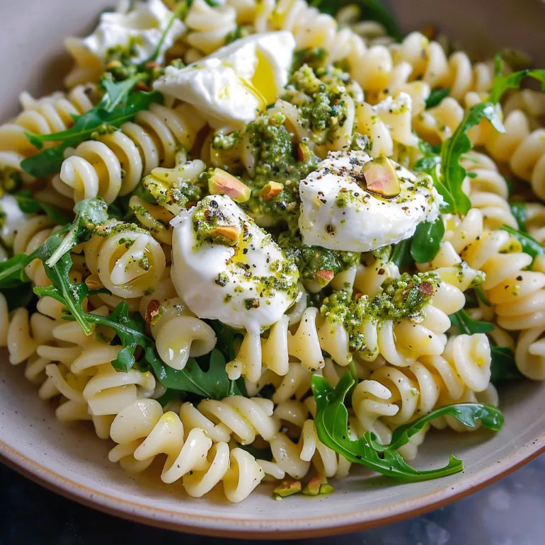 Nudelsalat mit Burrata: leichtes italienisches Gericht