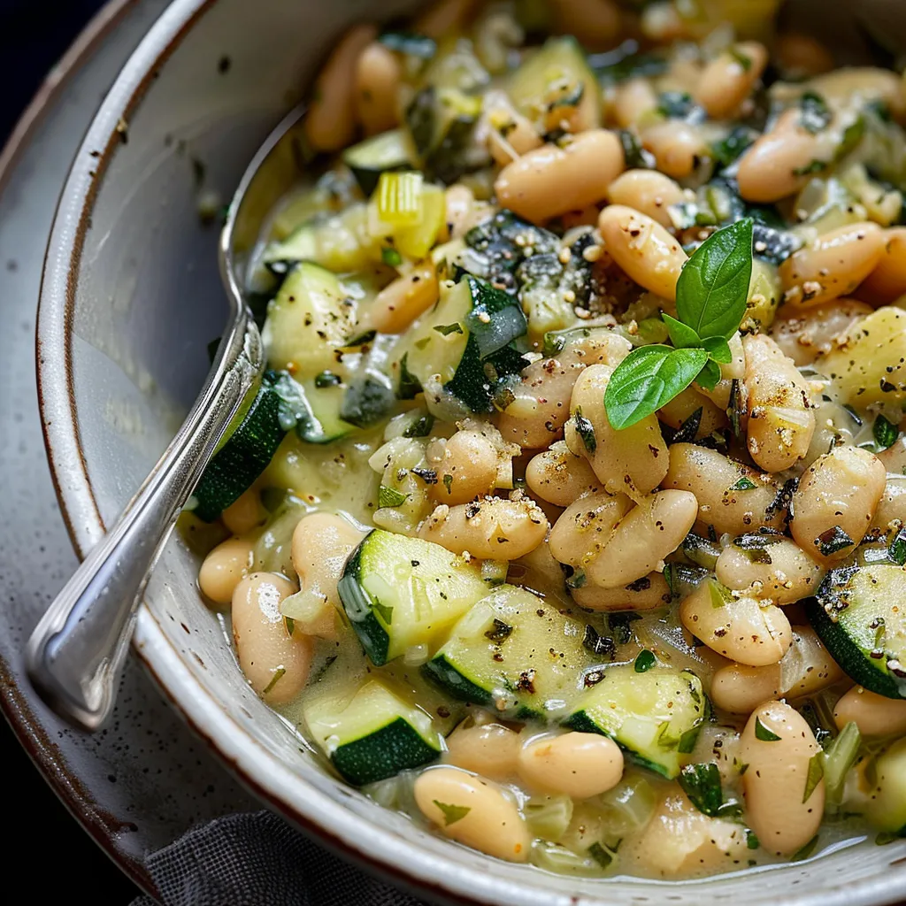 Cremige Weiße Bohnen mit Zucchini