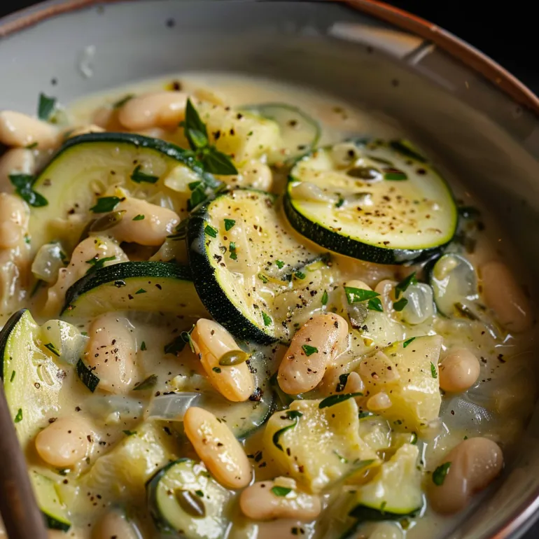 Weiße Bohnen mit Zucchini: einfaches mediterranes Gericht