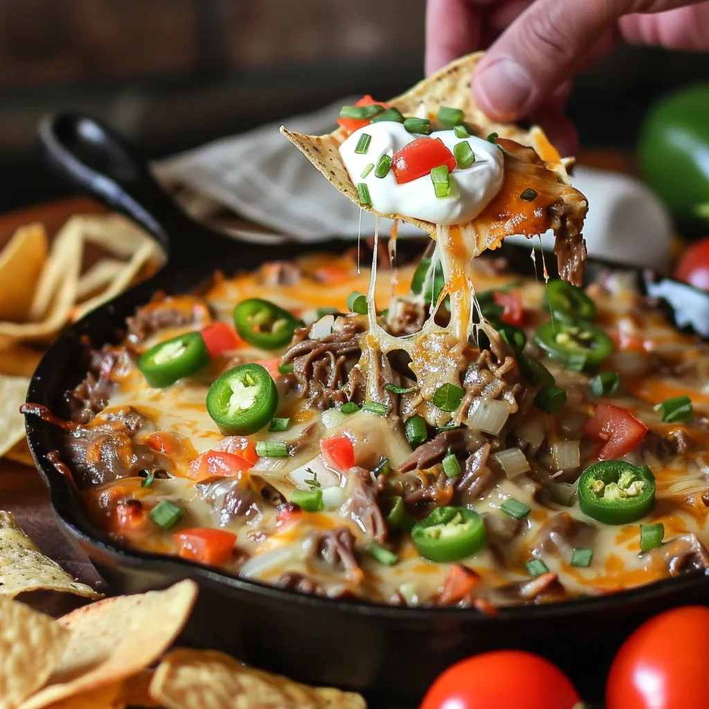 Rinderbrust-Dip mit Poblano-Paprika: Tex-Mex Gericht