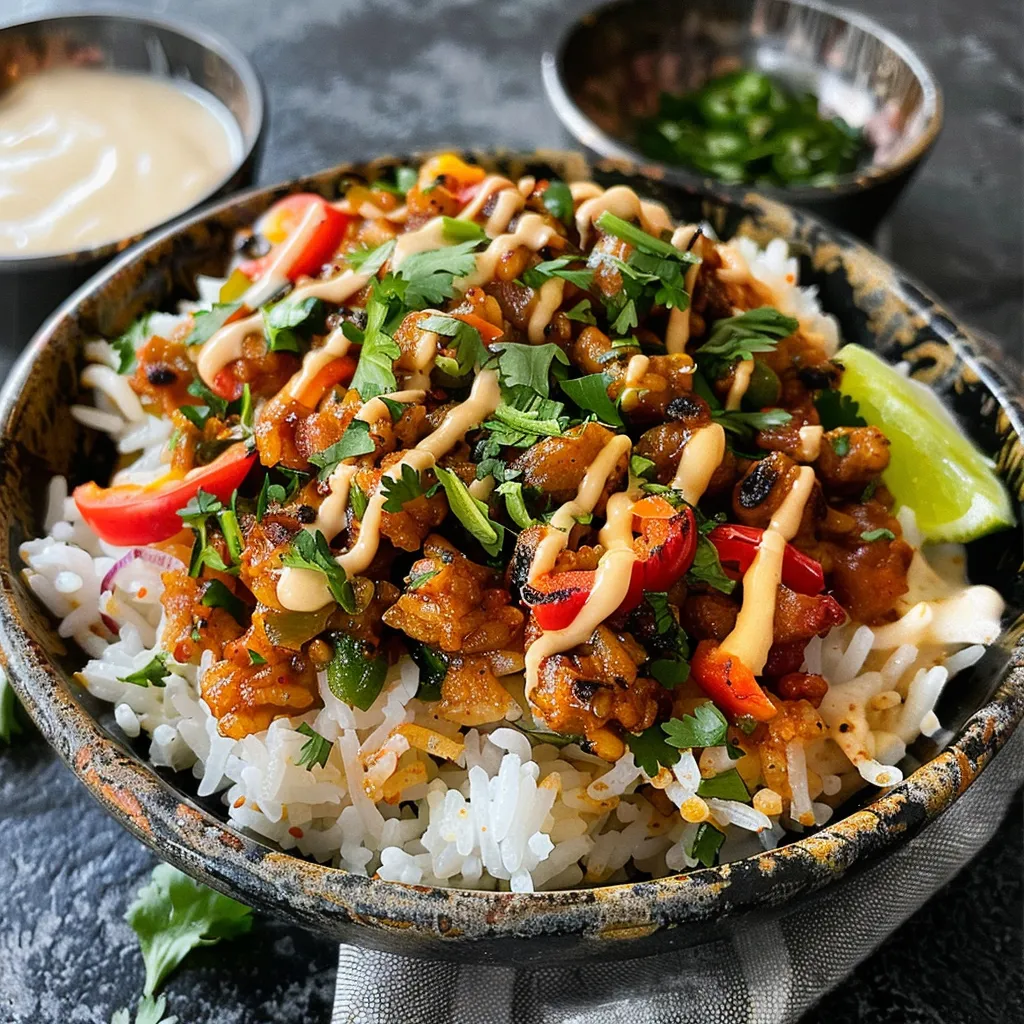 Würziger Riz Bowl aus Indien auf Blackstone