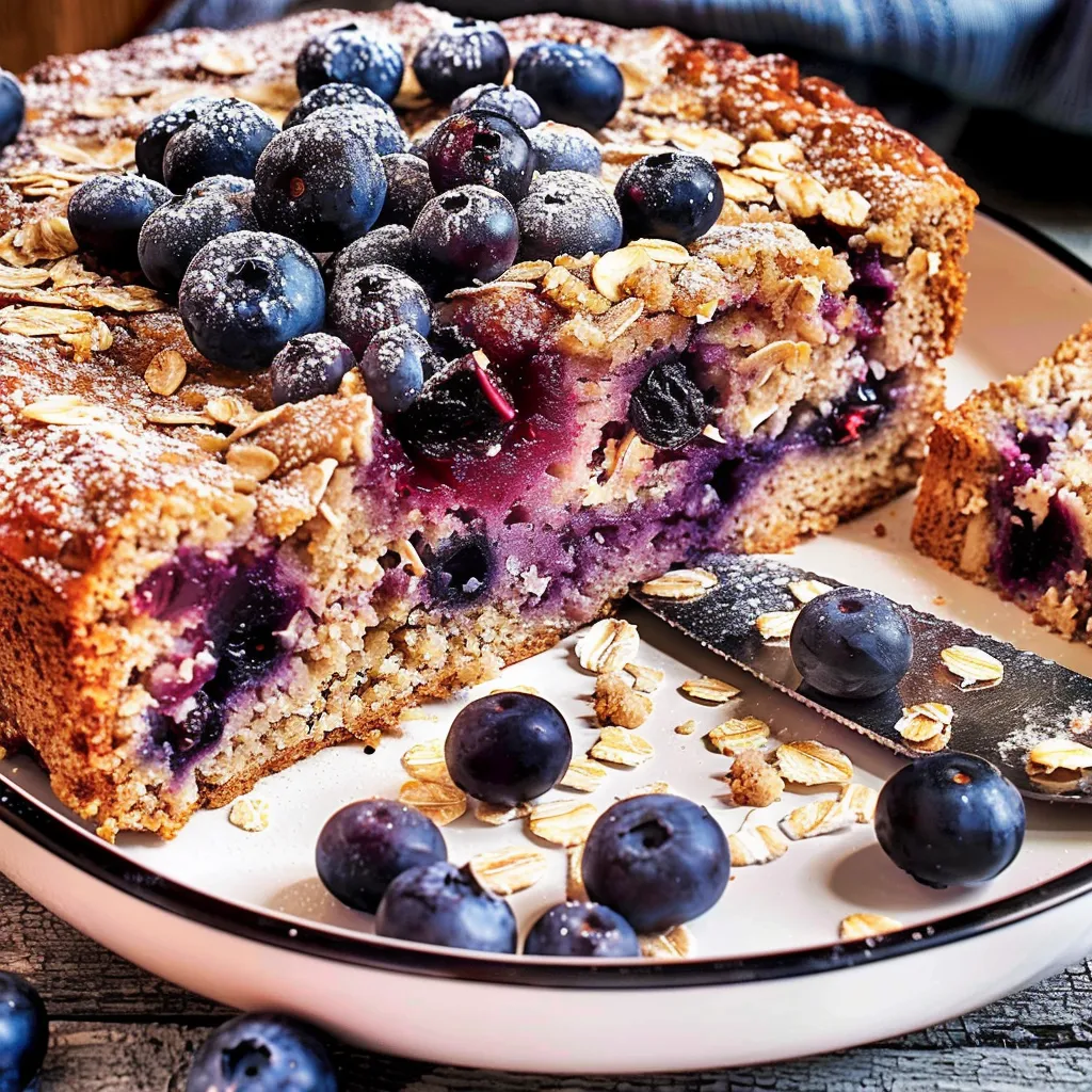 Frühstücksbrot mit Hafer und Heidelbeeren