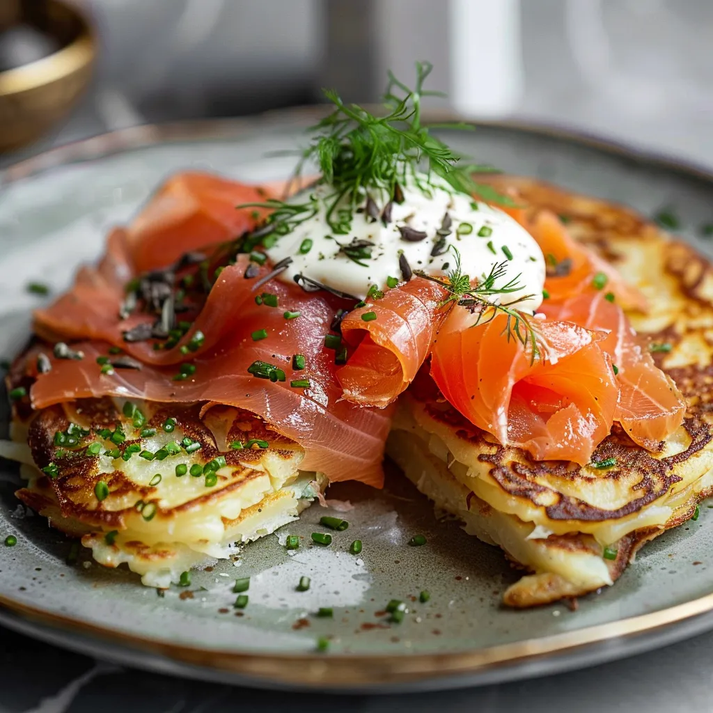 Kartoffelpuffer mit Lachs - Feinschmecker Gericht