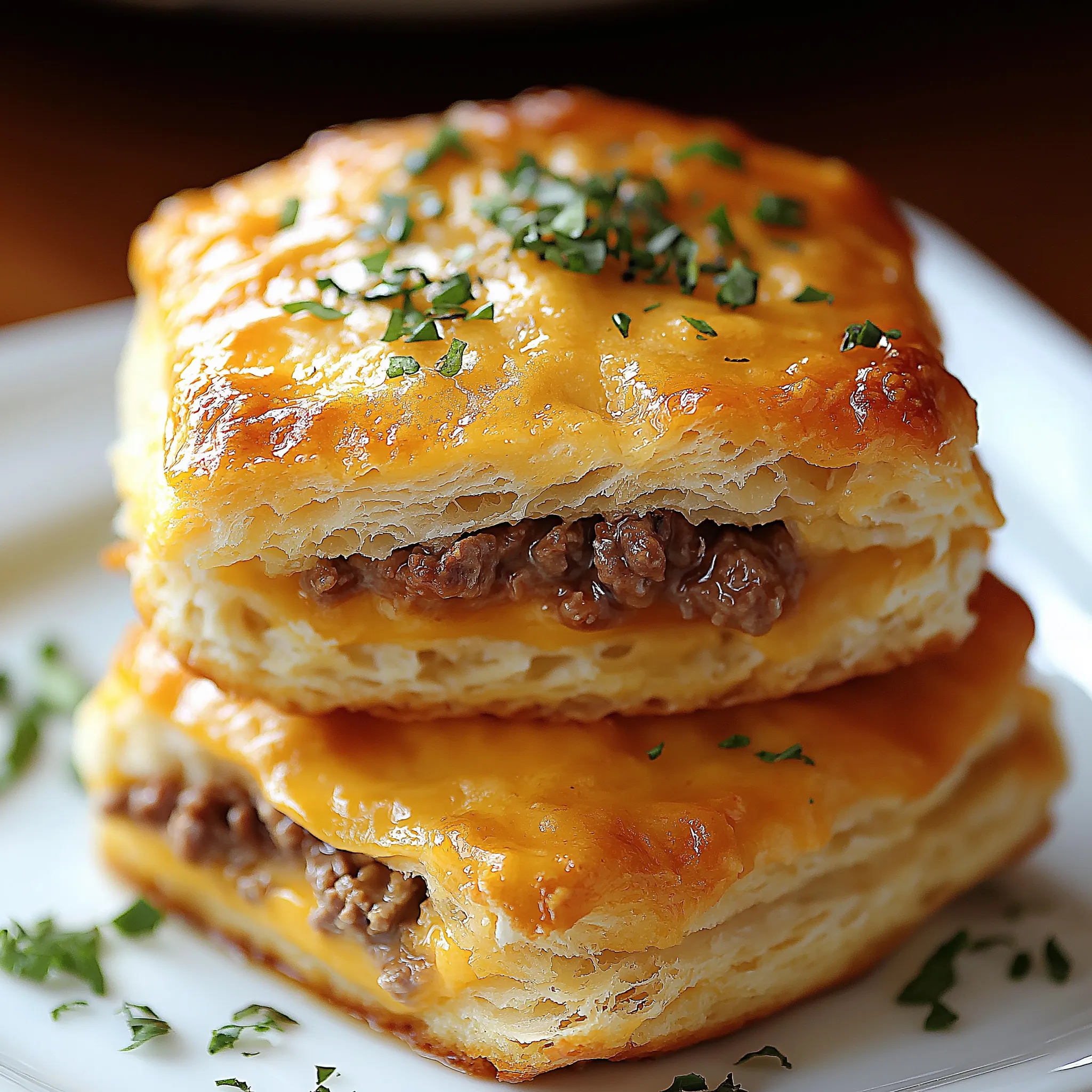 Hackfleisch-Cheddar-Biscuits - Einfaches Rezept